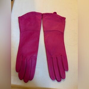 Elegant Pink Leather Gloves
